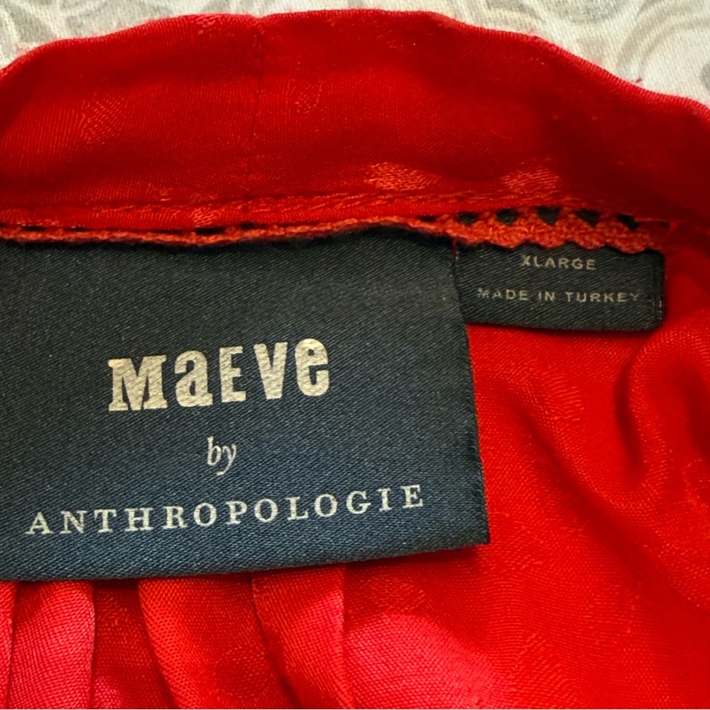 Maeve By Anthropologie Wendy tiered long sleeves boho maxi dress red Size XL - Picture 9 of 15